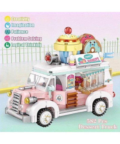 Desserts Truck Building Toys Mini Friends City Food Car Building Blocks Creative Building Construction Toys Sets for Girl 8-1...