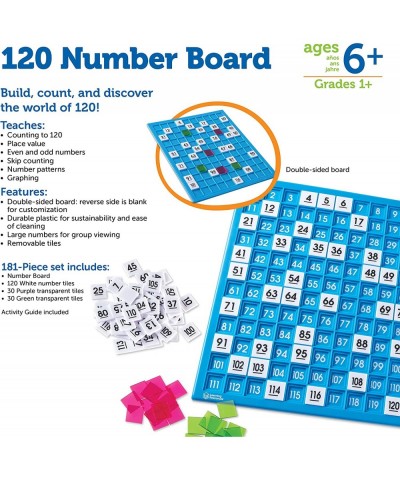 120 Number Board -181 Pieces Ages 6+ Learning Math Games for Kids Educational and Fun Games for Kids $31.90 Board Games