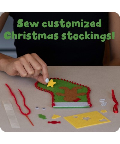 Christmas Crafts - Create Your Own Christmas Stockings - Set of 4 - Christmas Decorations for Home - All Materials Included $...