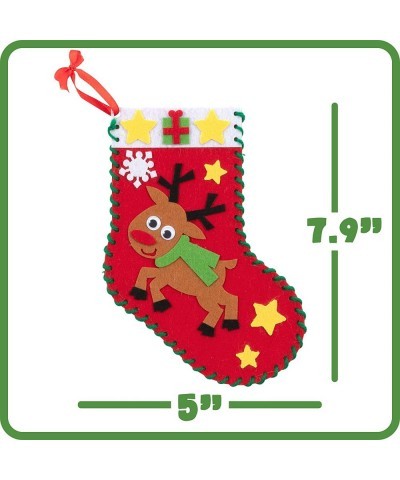 Christmas Crafts - Create Your Own Christmas Stockings - Set of 4 - Christmas Decorations for Home - All Materials Included $...