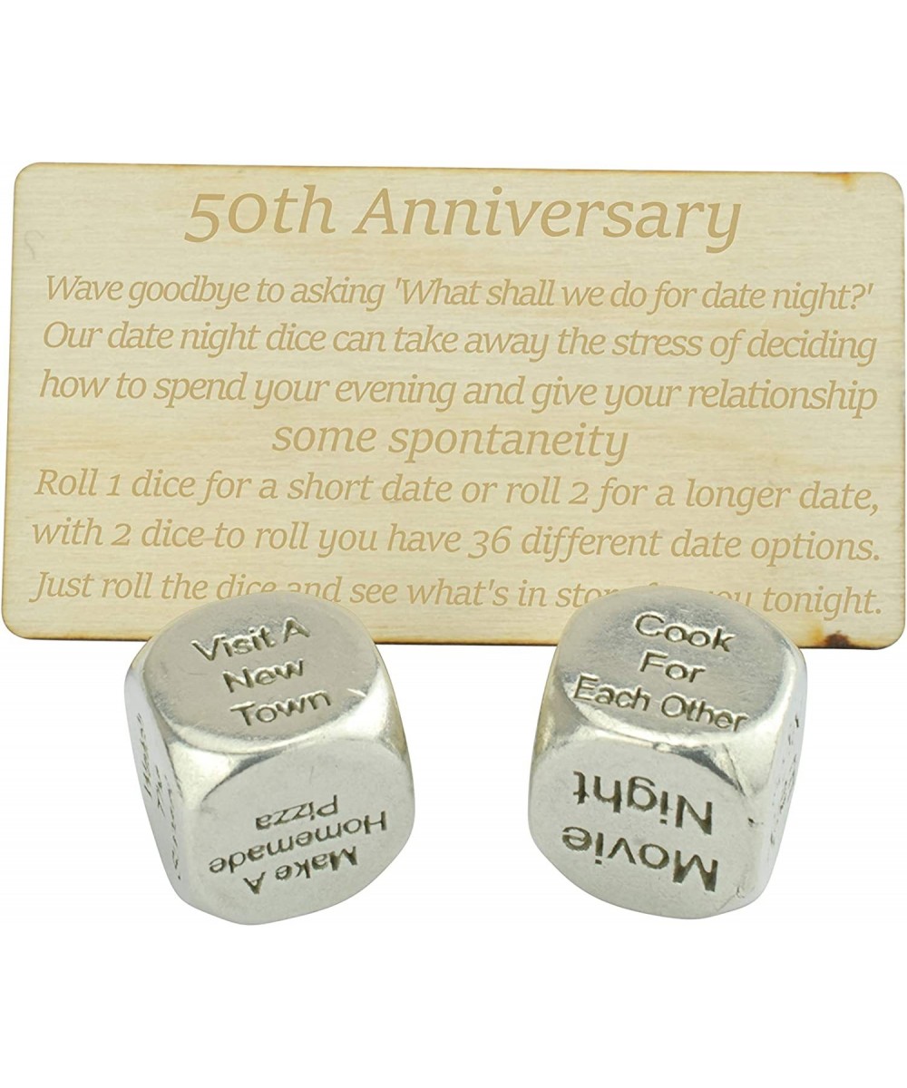 50 Year Anniversary Metal Date Night Dice - Create a Unique 50th Anniversary Date Night $30.28 Game Accessories