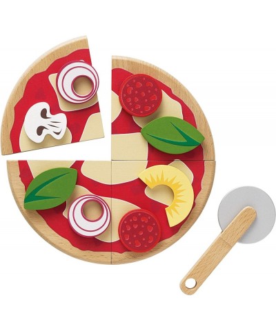 Childrens Wood Pretend Play Food | Wooden Honeybake Pizza Pretend Food Toy Playset | Toy Kitchen Accessories Play Food Role P...