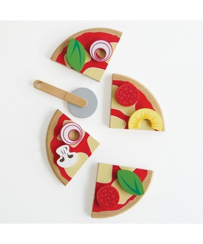 Childrens Wood Pretend Play Food | Wooden Honeybake Pizza Pretend Food Toy Playset | Toy Kitchen Accessories Play Food Role P...