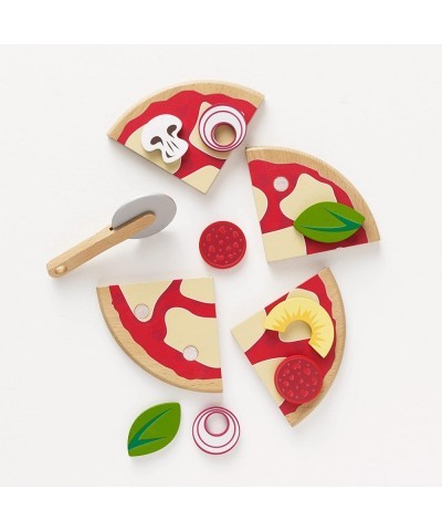 Childrens Wood Pretend Play Food | Wooden Honeybake Pizza Pretend Food Toy Playset | Toy Kitchen Accessories Play Food Role P...