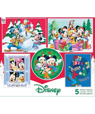 5 in 1 Multipack - Disney Holiday Fun - Mickey & Minnie Donald & Daisy Duck Goofy & Pluto - (2) 300 Piece (2) 500 Piece (1) 7...