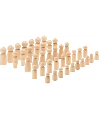 Wood Peg Doll Set 40 Piece Wood Peg Family (Toy Peg People: Dad Mom Angel Child Baby) Unfinished for Crafts & Play $25.73 Kid...