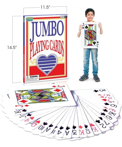 Jumbo Giant Poker Playing Cards Deck - 10.5 Inches X 14.5 Inches - Extra Large Card Set with 2 Jokers - Huge Casino Game Card...