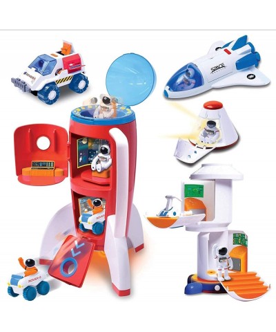 Deluxe Space Playset Toy - Space Shuttle Space Station & Capsule Space Rover & Rocket w/Lights and Sound - Space Toys for Boy...