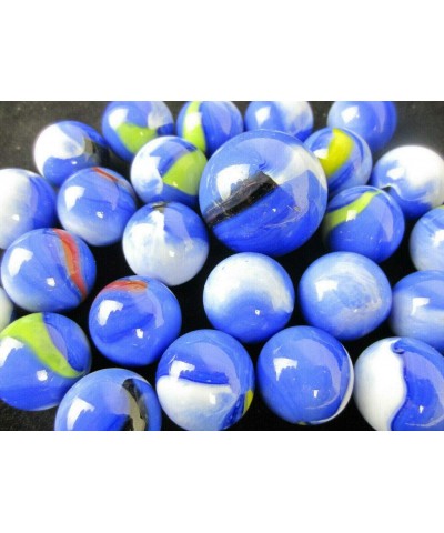 Big Game Toys~25 Glass Marbles Dolphin Blue/Orange/Yellow Swirl Classic Style Game Pack (24 Player 1 Shooter) Decor/Vase Fill...