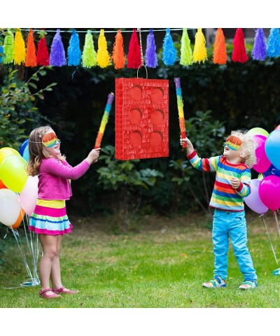 Building Blocks Pinata Bundle Fiesta Pinata Set Include Bricks Pinata Bat Stick Blindfold Mask and Confetti for Kids Blocks T...