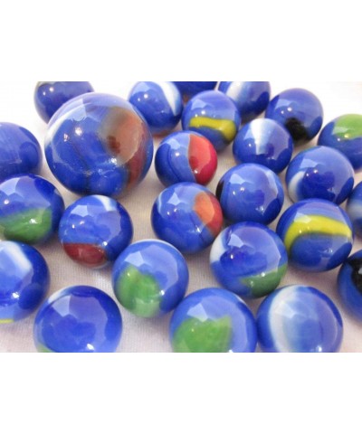 Big Game Toys~25 Glass Marbles Dolphin Blue/Orange/Yellow Swirl Classic Style Game Pack (24 Player 1 Shooter) Decor/Vase Fill...