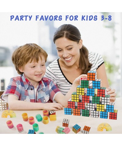 48 Pieces Party Favors for Kids Pieces of Mini Smiley Springs and 3x3 Puzzle Magic Cube Party Favors for 3-12 Year Old Boys G...