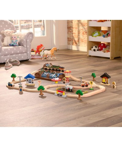 Bucket Top Mountain Train Set with 61 Pieces Magnetic Train Wooden Tracks and Storage Gift for Ages 3+ $75.61 Toy Vehicle Pla...