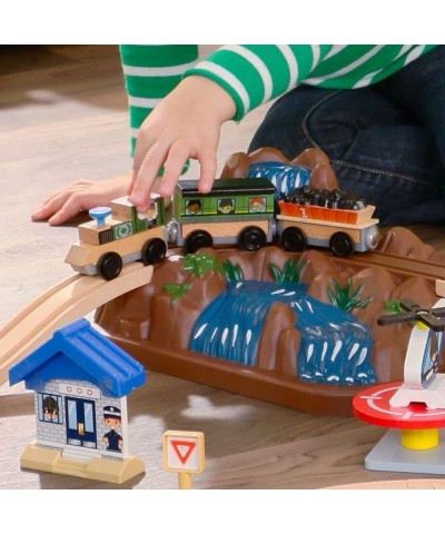 Bucket Top Mountain Train Set with 61 Pieces Magnetic Train Wooden Tracks and Storage Gift for Ages 3+ $75.61 Toy Vehicle Pla...