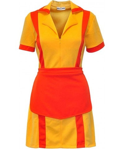 Cosplay Costume for Dinner Uniform with Apron Yellow Orange Girls Dress S-XL (XL) $50.18 Kids' Costumes