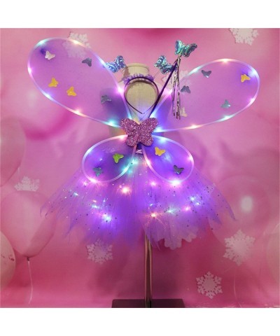 Girls Led Light up Angel Wings Kids Butterfly Wings Costume 4Pcs Sets $49.05 Kids' Costumes