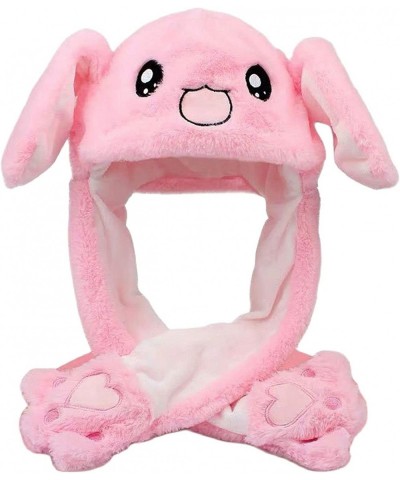 Rabbit Head Hat Ear Moving Jumping Hat Funny Bunny Plush Animal Hat Gift for Women Girls One Size $16.68 Kids' Dress-Up Acces...