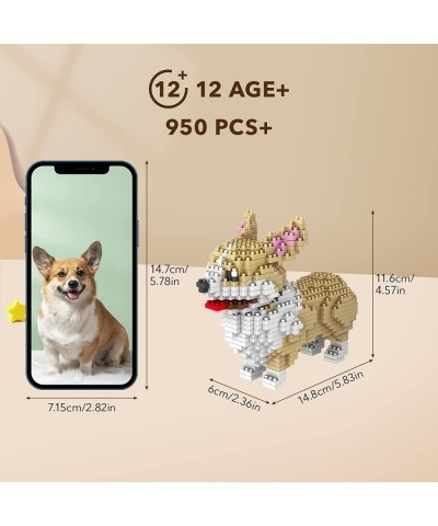 Party Favor for Kid 8-14 Animals Building Blocks for Kids/Adult 950PCS Mini Dog Blocks Micro Bricks Welsh Corgi Stem Toys for...