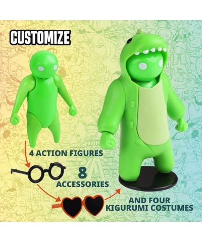 Gang Beasts Action Figures Ultimate Collectors Set – 5 Figures – 6.5 Inches - Video Gamer Toys - Four Characters and Accessor...