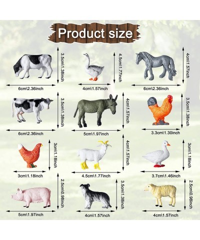 24 Pieces Mini Farm Animal Figurines Plastic Farm Barn Animal Miniature Realistic Farm Animals Figure Toys for Fairy Garden H...