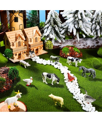 24 Pieces Mini Farm Animal Figurines Plastic Farm Barn Animal Miniature Realistic Farm Animals Figure Toys for Fairy Garden H...