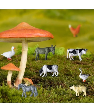 24 Pieces Mini Farm Animal Figurines Plastic Farm Barn Animal Miniature Realistic Farm Animals Figure Toys for Fairy Garden H...