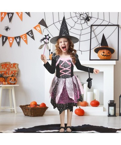 Halloween Witch Costume for 4-7 Years Girls Cute Witch Cosplay Dress Set for Halloween Kids Dress-Up Party $15.91 Kids' Costumes