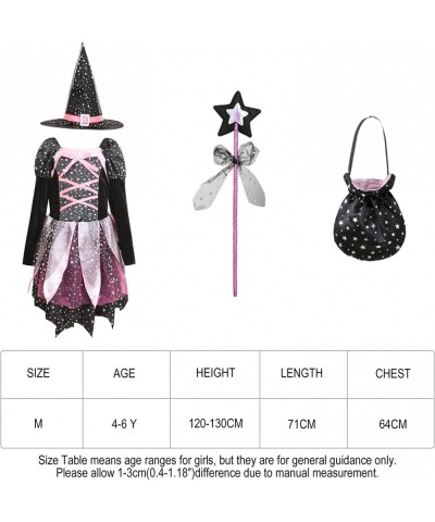 Halloween Witch Costume for 4-7 Years Girls Cute Witch Cosplay Dress Set for Halloween Kids Dress-Up Party $15.91 Kids' Costumes