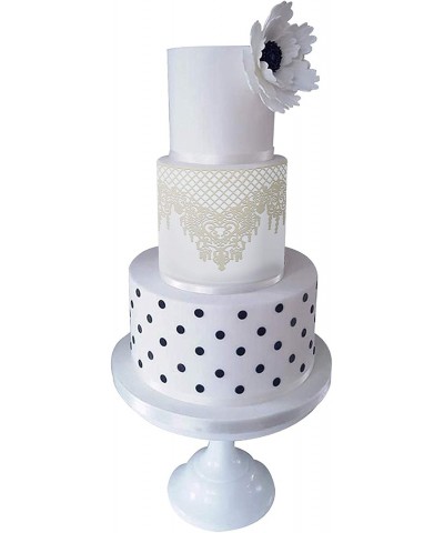 Large Pre-Made Ready to Use Edible Cake Lace Lattice Diamond Scallop 14-inch 10-piece Set Ivory White $29.16 Kids' Party Deco...