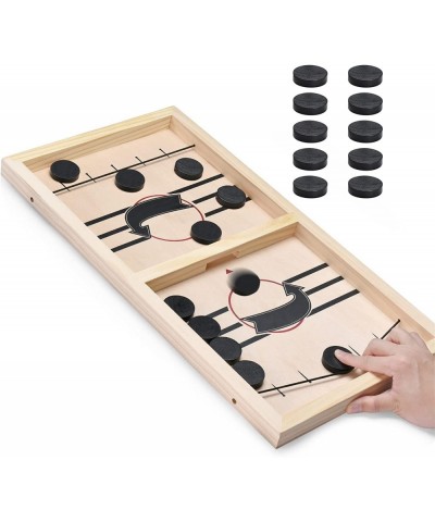 Fast Sling Puck Game Table Desktop Battle Wooden Hockey Game Toys for Adults Parent-Child Interactive (Small) $50.13 Board Games