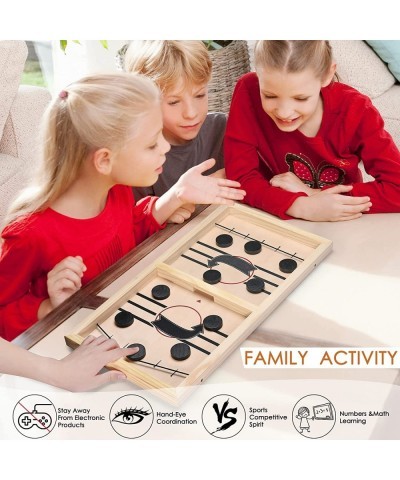 Fast Sling Puck Game Table Desktop Battle Wooden Hockey Game Toys for Adults Parent-Child Interactive (Small) $50.13 Board Games