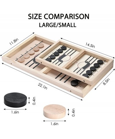 Fast Sling Puck Game Table Desktop Battle Wooden Hockey Game Toys for Adults Parent-Child Interactive (Small) $50.13 Board Games