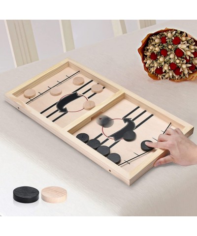 Fast Sling Puck Game Table Desktop Battle Wooden Hockey Game Toys for Adults Parent-Child Interactive (Small) $50.13 Board Games