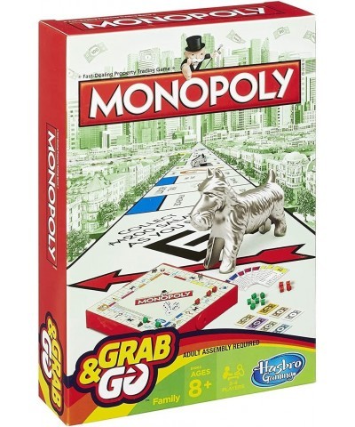 Hasbro Family Grab and Go Variety Pack Bundle: Clue Monopoly Connect 4 and Hungry Hungry Hippos Travel sized Board Games (4 I...