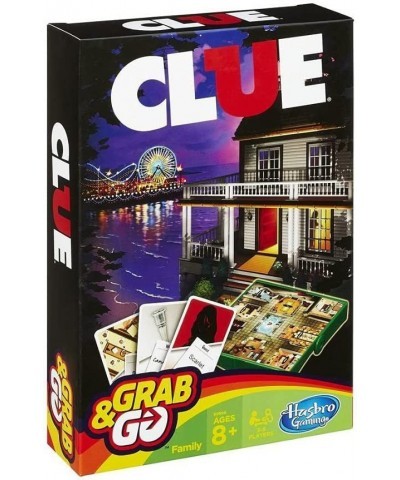 Hasbro Family Grab and Go Variety Pack Bundle: Clue Monopoly Connect 4 and Hungry Hungry Hippos Travel sized Board Games (4 I...