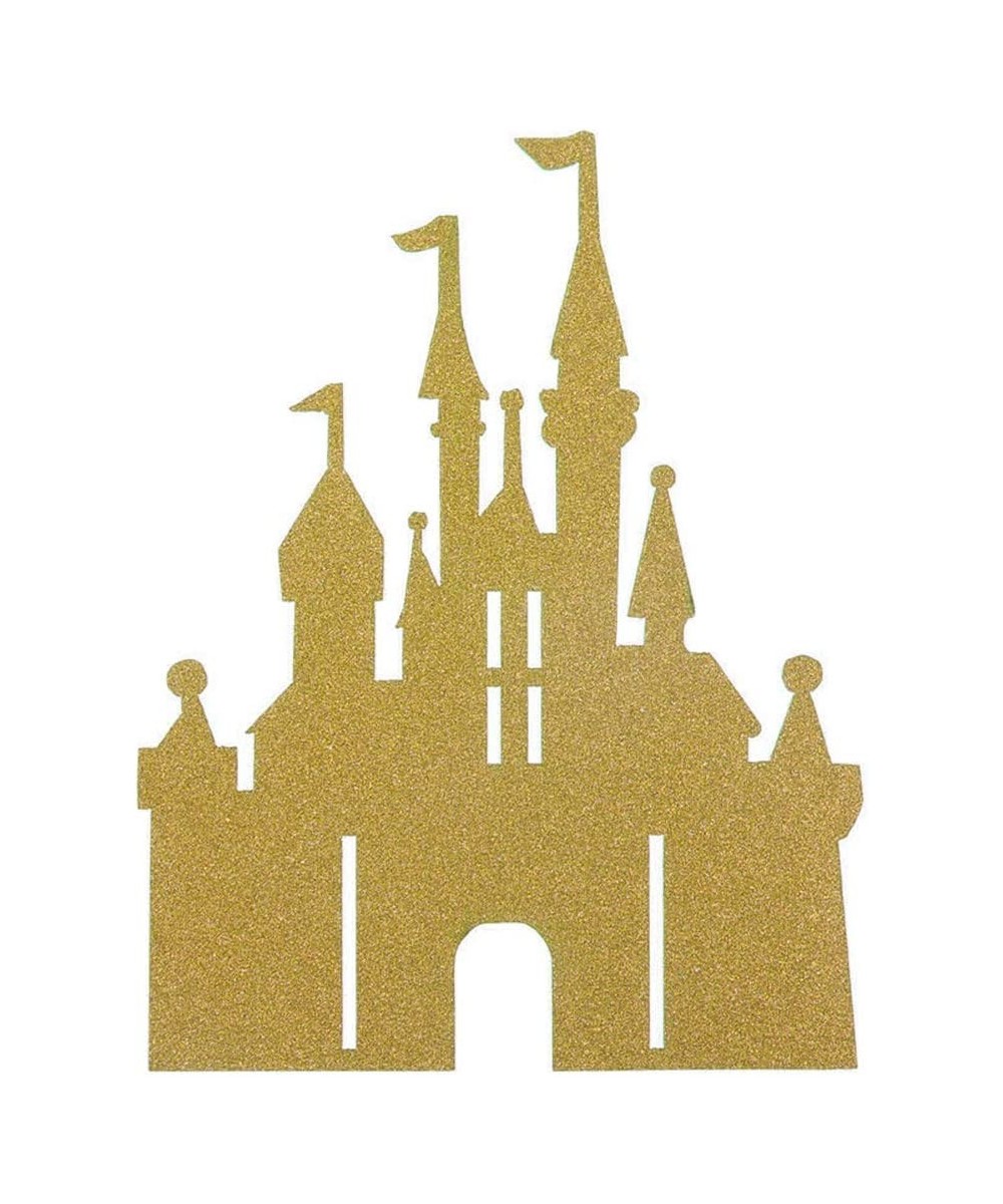 Happy Birthday Decorations Cake Toppers Party Props (Pack of 1 Cake Topper Gold Glitter Princess Castle) $15.78 Kids' Party D...