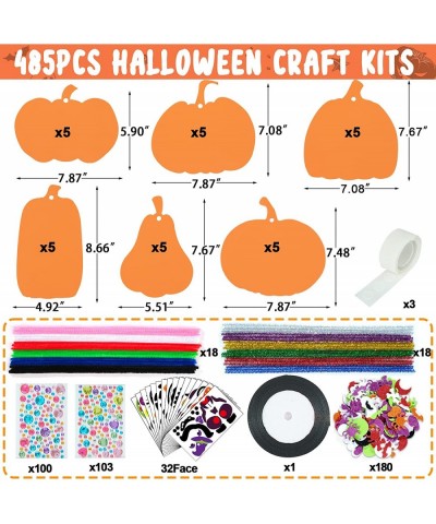 485Pcs Halloween Crafts for Kids Foam Pumpkins for Crafts DIY Pumpkin Decorating 30 Kits Pumpkin Stickers Halloween Arts and ...