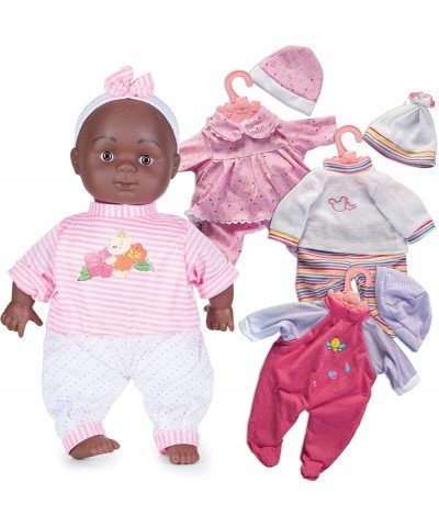 12-Piece Black Baby Doll Set - 14-Inch African American Baby Doll Set with Cute Baby Girl Dress and Doll Accessories | Baby T...