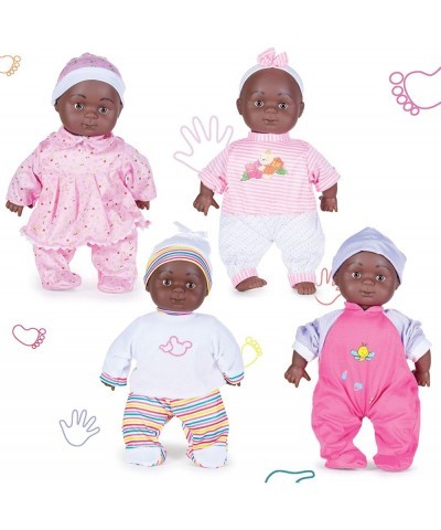 12-Piece Black Baby Doll Set - 14-Inch African American Baby Doll Set with Cute Baby Girl Dress and Doll Accessories | Baby T...