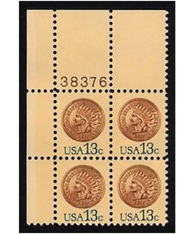 No. 1734 - 1978 13c Indian Head Penny Postage Stamp Numbered Plate Block (4 stamps) $13.58 Collectible Postage Stamps