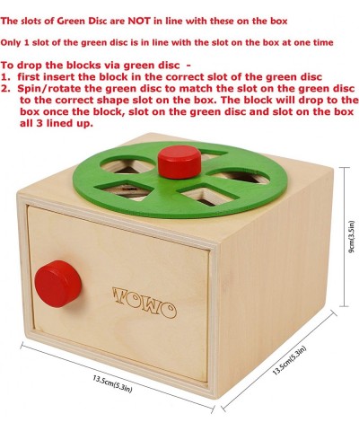 TOWO Wooden Shape Sorter - Sorting Box with Latch Lock - Rotating Wheel -Screw- and Shape Blocks- Sorting Cube Educational To...