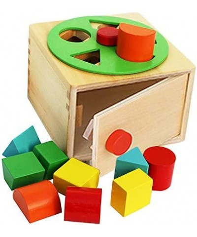 TOWO Wooden Shape Sorter - Sorting Box with Latch Lock - Rotating Wheel -Screw- and Shape Blocks- Sorting Cube Educational To...