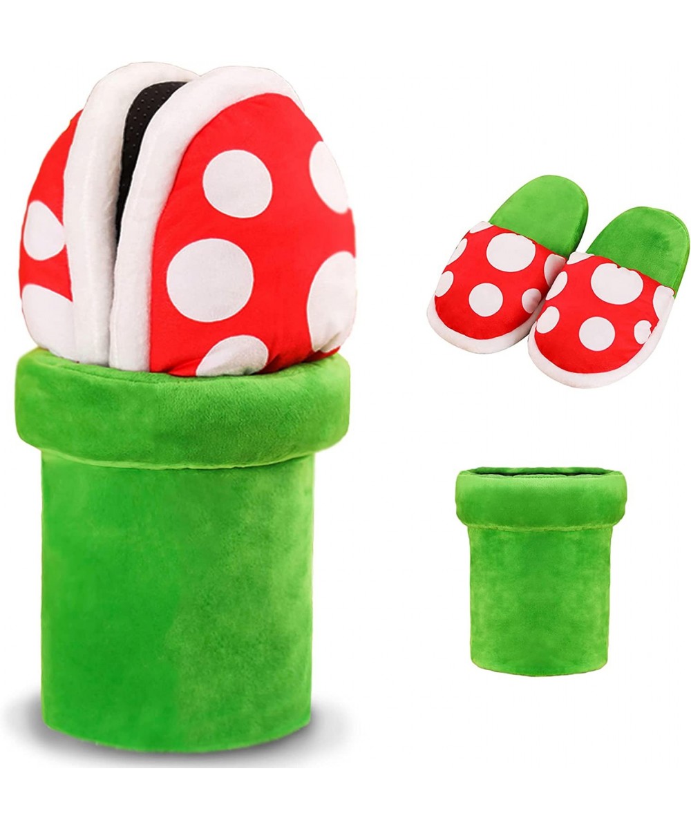 Piranha Plants Plush Funny Slippers Loafer with Pipe Pot Holder Funny Gifts for Women Mens Teens (Piranha Plants) $46.32 Kids...