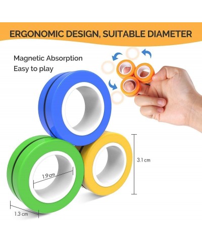 Finger Magnetic Rings Magic Ring Fingertip Toys Decompression Magnetic Game Magic Toy Magnetic Bracelet Durable Unzip Toys fo...