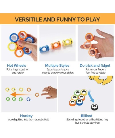 Finger Magnetic Rings Magic Ring Fingertip Toys Decompression Magnetic Game Magic Toy Magnetic Bracelet Durable Unzip Toys fo...