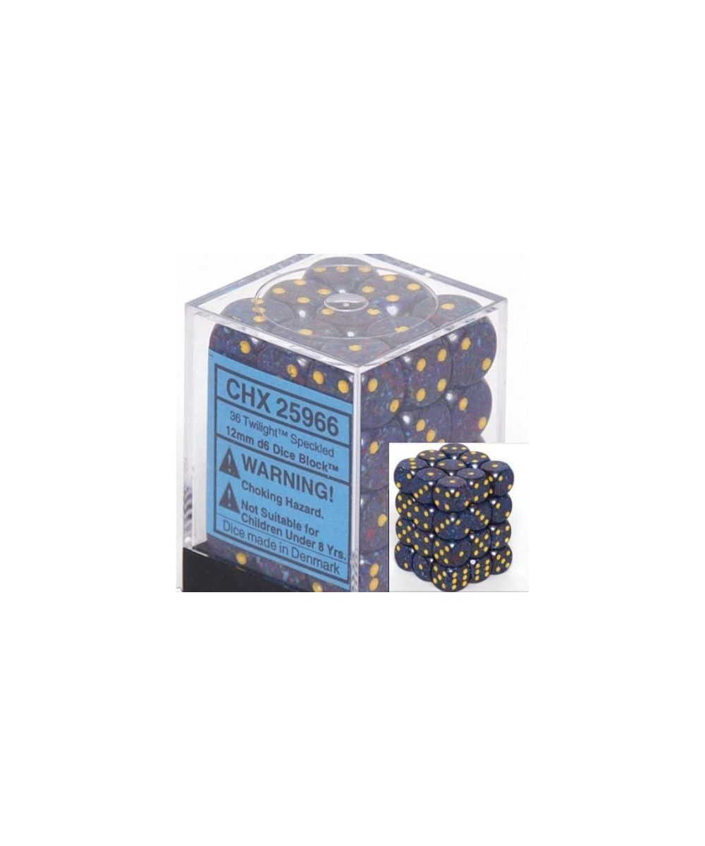 Dice d6 Sets: Twilight Speckled - 12mm Six Sided Die (36) Block of Dice $17.72 Game Accessories