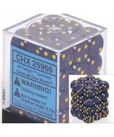 Dice d6 Sets: Twilight Speckled - 12mm Six Sided Die (36) Block of Dice $17.72 Game Accessories