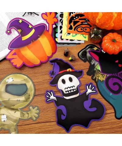 20 Pieces Halloween Make a Face Stickers Halloween Craft Stickers Make Your Own Mummy Witch Pumpkin Ghost Cat Halloween Stick...