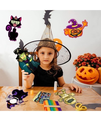 20 Pieces Halloween Make a Face Stickers Halloween Craft Stickers Make Your Own Mummy Witch Pumpkin Ghost Cat Halloween Stick...