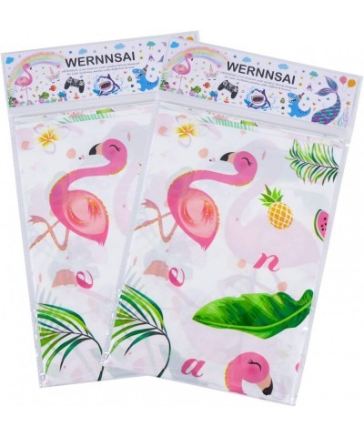 Flamingo Tablecloth - 2 PCS 108''x 54'' Tropical Luau Party Disposable Plastic Table Cover Pineapple Party Supplies for Kid G...